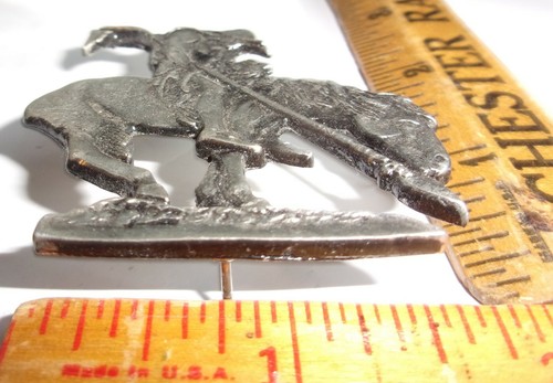 XL "End of the Trail" Pin Vintage Indianer Sammlerstück alt Biker Weste Hut Pinback - Bild 3 von 4