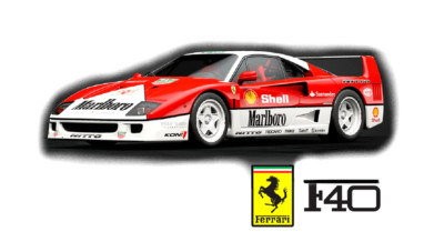 1:10 RC Clear Body Shell - Ferrari F40 with Shell Marlb Livery