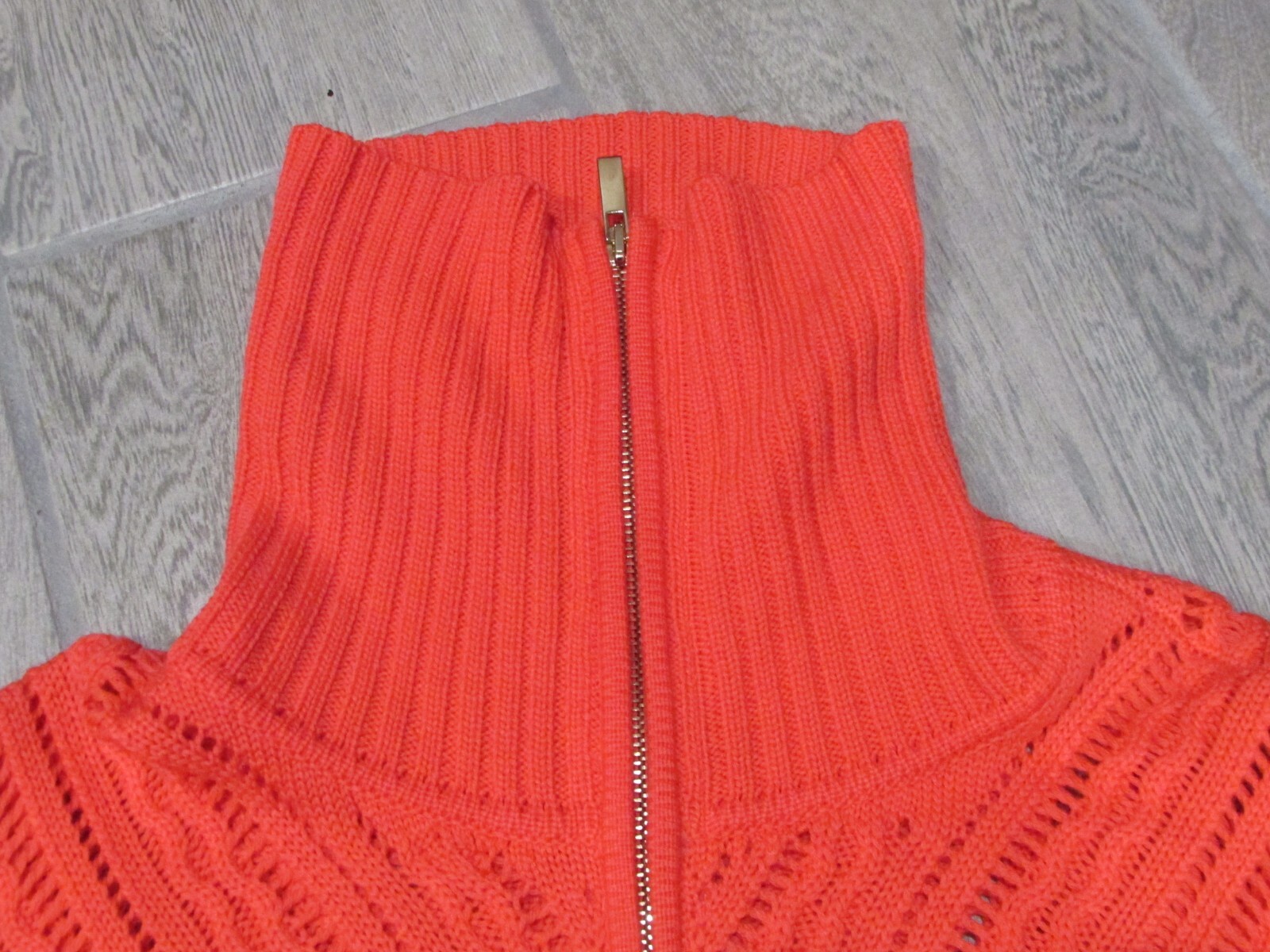 ST. JOHN Knit Zip Up Jacket Sweater red wool Womens Small eBay