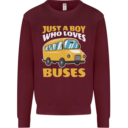 Just a Boy Who Loves Buses Bus Driver Kids Sweatshirt Jumper - Picture 4 of 10