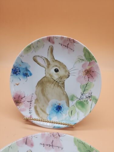 4 Bastia 222 Fifth Spring Easter Bunny Rabbit Plates 6 3/8” Appetizer Dessert - Picture 2 of 8