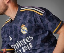 Adidas Real Madrid 2023/24 Blue Away Top Men’s Uk Size Medium- IJ5901