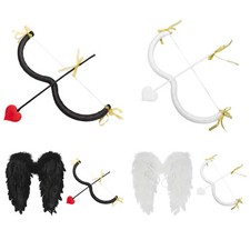 Feather Angel Wing Cupid M-shaped Bow and Heart Arrow Cosplay Party Props