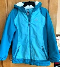 Gerry Girls Youth Wind  Water Resistant Hooded Jacket Mermaid Green Sz L 14/16