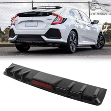 Rear Bumper Lip Diffuser Spoiler Splitter Shark Fins For Honda Civic Sedan