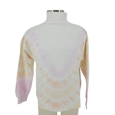 Style & Co Sweatshirt Pink Tie Dye Mock Neck Long Sleeve Top Shirt Petite NWT PS