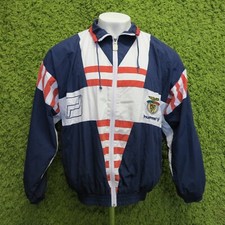 1990-1992 BENFICA TRAINING JACKET FOOTBALL 7 M/L 8.5/10 HUMMEL NAVY WHITE RARE