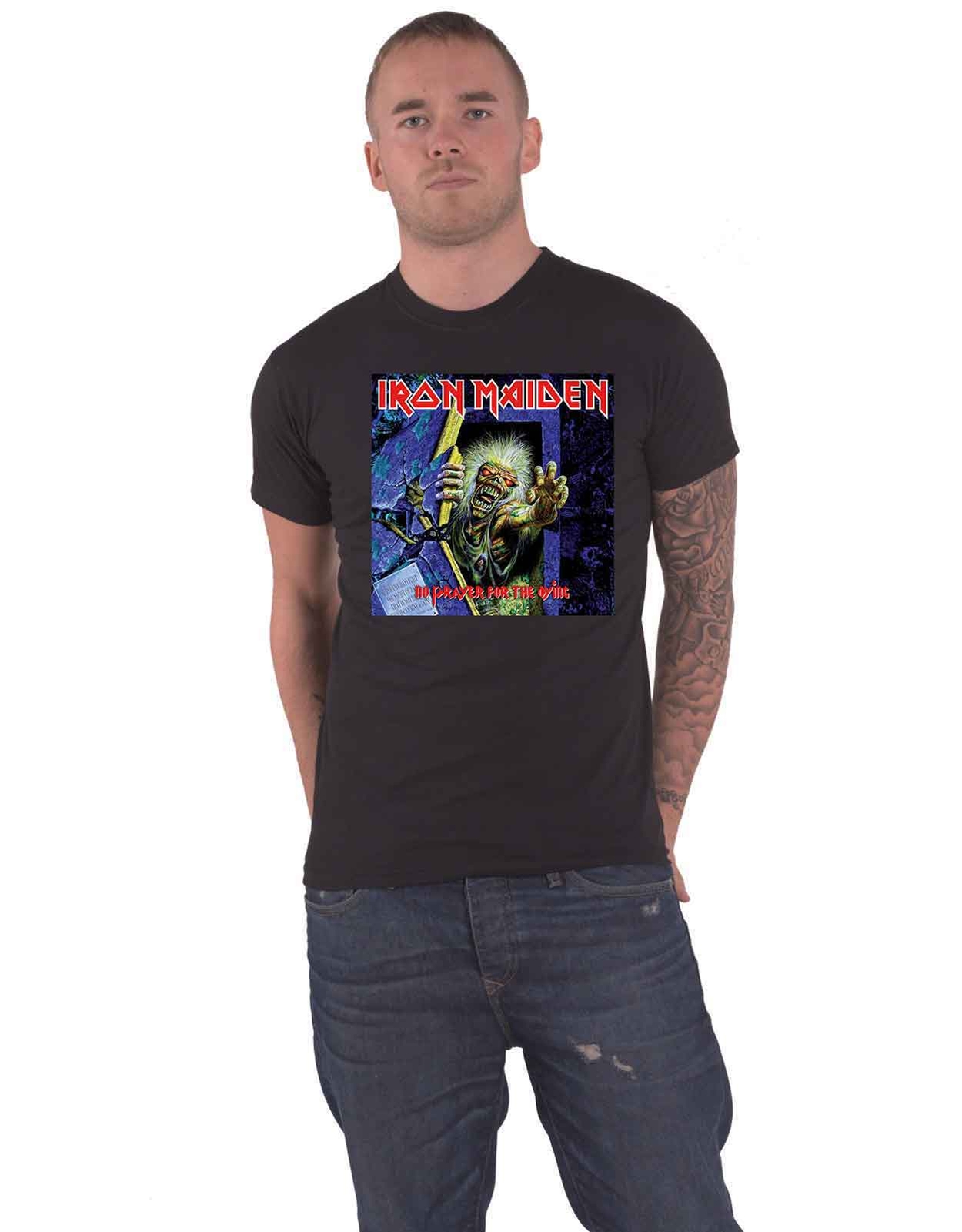 Iron Maiden No Prayer for the Dying Official Black Band Logo T-Shirt