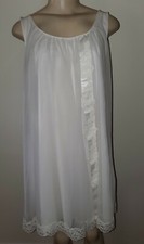 Vintage Shadowline White Chiffony Short Nightgown Size Small