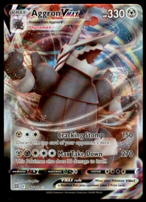 aggron vmax pokemon card - 097/172 - Ultra Rare Brilliant Stars - it costs five energy Pokemon Aggron VMAX Brilliant Stars
