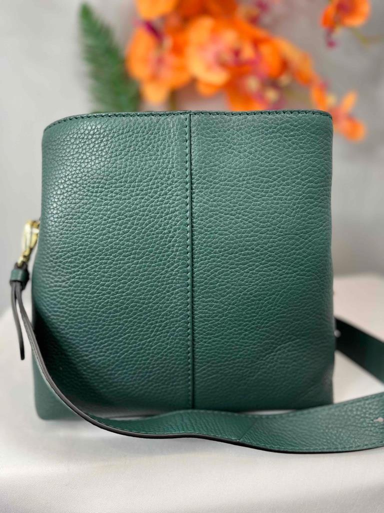 NWT RADLEY LONDON Dukes Place Dark Green Pebbled Leather Crossbody