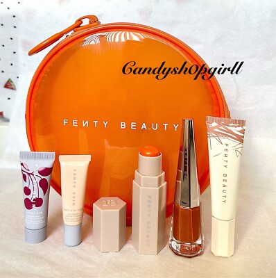 6PC Fenty Beauty Set/Match Stix/Cherry Dub/Stunna Lip Paint/Pro Kiss'r/ Pouch
