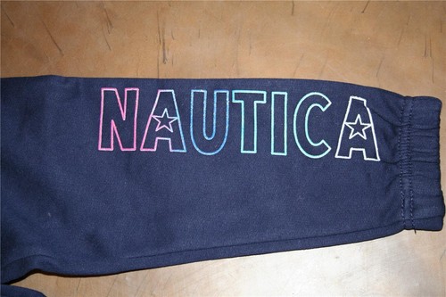 NAUTICA Girls Fleece Pull On Jogger Sweatpants Side Pockets 4 Blue Peacoat NEW - Picture 3 of 6