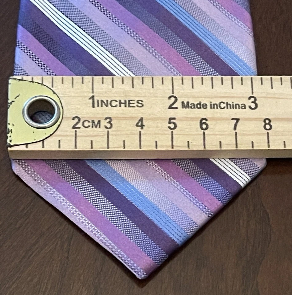 Van Heusen фиолетовый синий 100% шелк мужской галстук сделано в Китае - Изображение 4 из 4