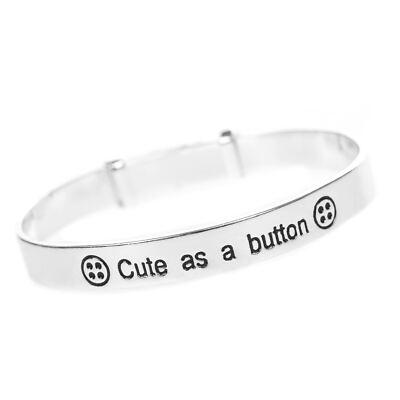 Equilibrium Kind versilbert süß wie ein Knopf Neu Baby expandierendes Armband