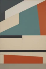 Large Abstract Painting 2x3 ft. Complex Geometric Demrin Fine Art Original NEW