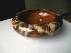 BRUSH MCCOY ONYX BULB PLANTER LOW BOWL BROWN 7 1/4"