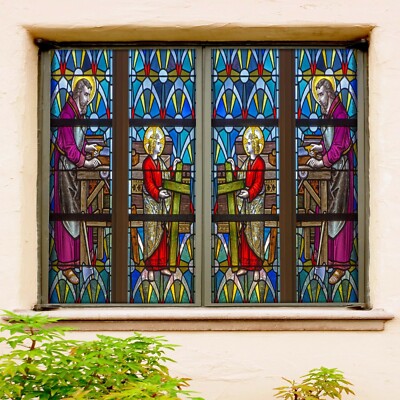 3D Pattern 1632NAO Window Film Print Sticker Cling Stained Glass UV Block Fa