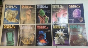 Vintage LOT OF 10 ROCKS & MINERALS MAGAZINES 1987-1988 CRYSTALS GEMS GEOLOGY