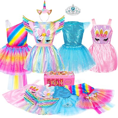 #ad #ad BIBUTY Princess Dresses for Girls Dress up Clothes Trunk Pretend Play Costumes $27.49