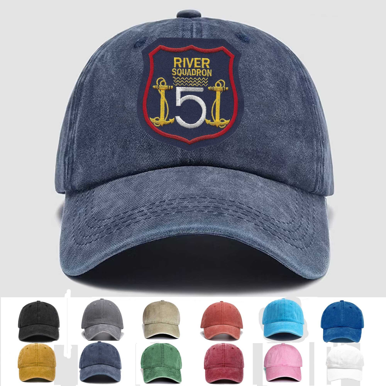 Custom Embroidered Hat Rivron 5 Naval River Squadron, Veteran Cap, Trucker Hat
