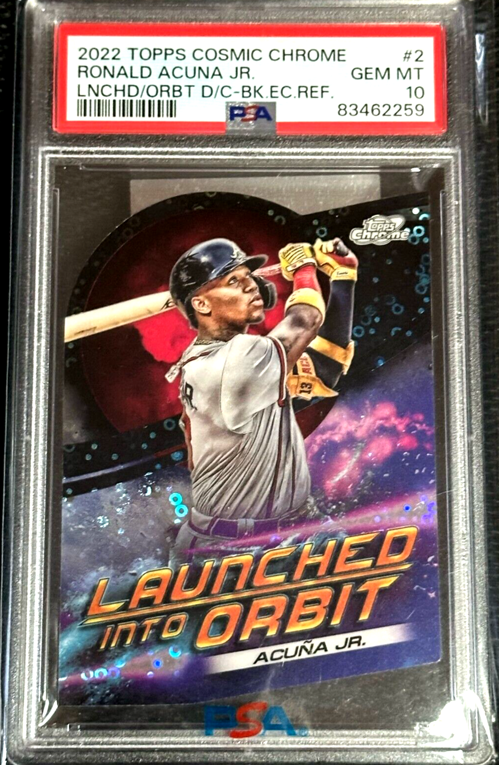 Ronald Acuna Jr. 2022 Cosmic Chrome Launched Into Orbit Black Eclipse/10 PSA 10