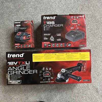 Trend 18V TXLi Winkelschleifer + Akku + Ladegerät NEU/VERPACKT (Einzelhandel 225£)