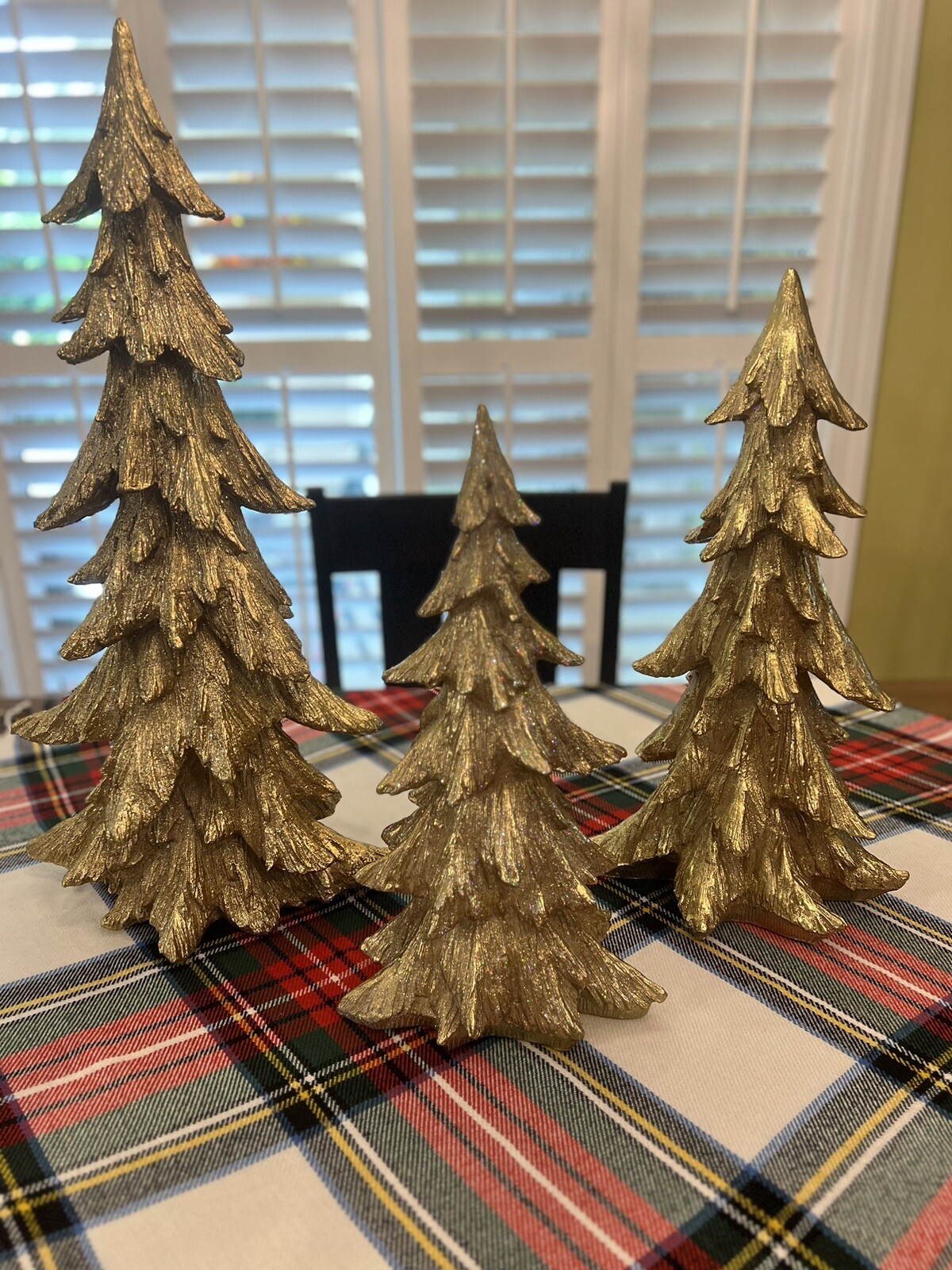 Balsam Hill Golden Christmas Tabletop Trees, Set of 3 eBay