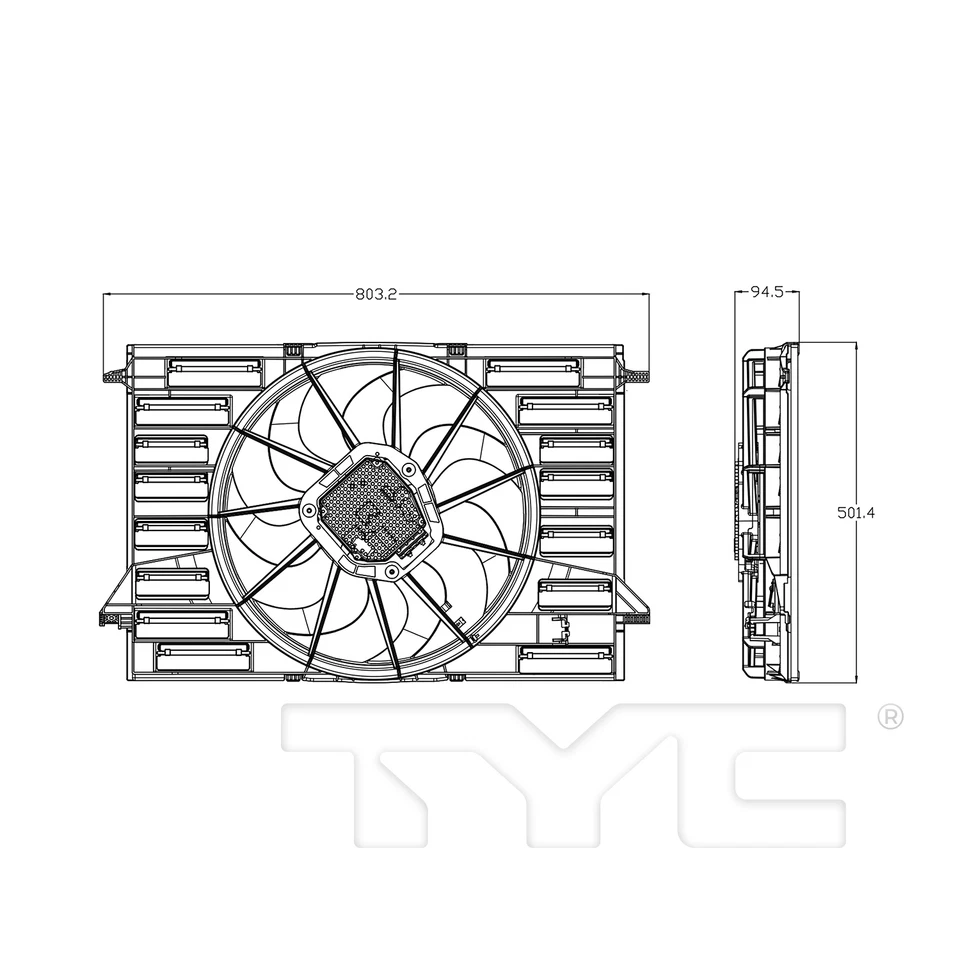 Conjunto de ventilador de refrigeración condensador de radiador doble para Audi A4 A5 A7 E-Tron 2017-2020 Foto 4 de 4