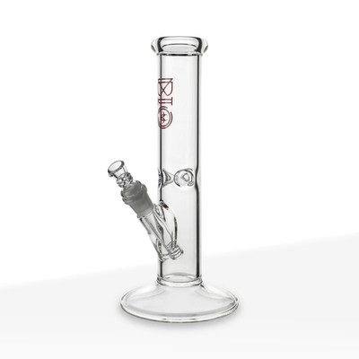 BIO Glass Classic Straight Water Pipe | Red | 14mm | 12''