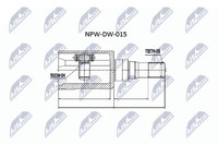 NTY Gelenksatz Antriebswelle NPW-DW-015 FüR Ssangyong Kyron Rexton Mazda CX KE 1