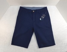 Chaps Shorts Boys 14 Regular Stretch Navy Blue Flat Front Bermuda NWT