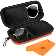 Dual Glasses Case Hard Shell, Shockproof Sunglasses Box for Travel Car