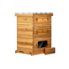 BeeCastle 10-Frame Langstroth Beehive with Windows, Beeswaxed Coated Bee Hive...