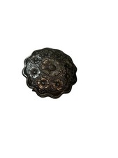 Vintage Floral Western Belt Buckle Silver Tone Engraved Boho Cowgirl