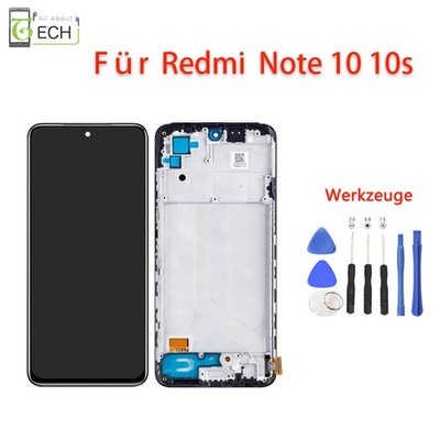Für Xiaomi Redmi Note 10 / 10s 4G LCD Display mit Rahmen Touchscreen