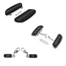 Chrome Front Rear Floorboards Short Angled Footpegs Set Streamliner Touring