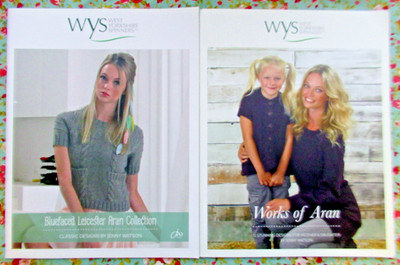 2 x West Yorkshire Spinners Aran Knitting Pattern Books Designs By Jenny Watson