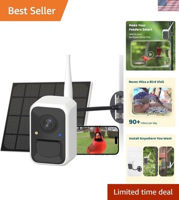 by Birdfy Upgraded Smart Bird Feeder Camera, Solar Powered, Auto Bird Video C...