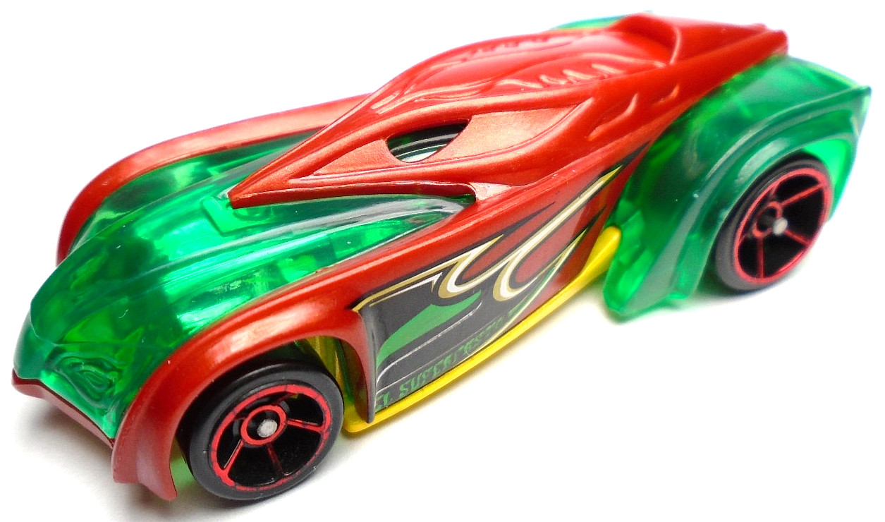 2011 HOT WHEELS HW NEW MODELS EL SUPERFASTO RED & GREEN 1:64 DIECAST 2 7/8" CAR