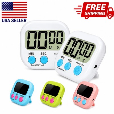 Large LCD Digital Kitchen Cooking Timer Count Down Up Clock Loud Alarm Magnetic