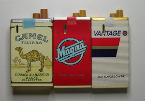 Vintage Lot of 3 RJR Pack Lite Cigarette Lighters Camel Vantage & Magna SB!