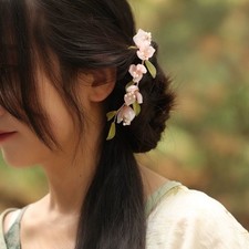 Hanfu Qipao Peach Blossom Vine Hair Stick Updo Hairpin Chinese Style 1pc