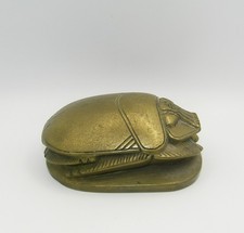 Vintage SCARAB HOT CAST Old Brass Patina Egyp...
