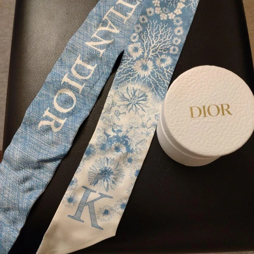 Authentique écharpe Christian Dior logo marque initiale K 98 x 6 cm du Japon