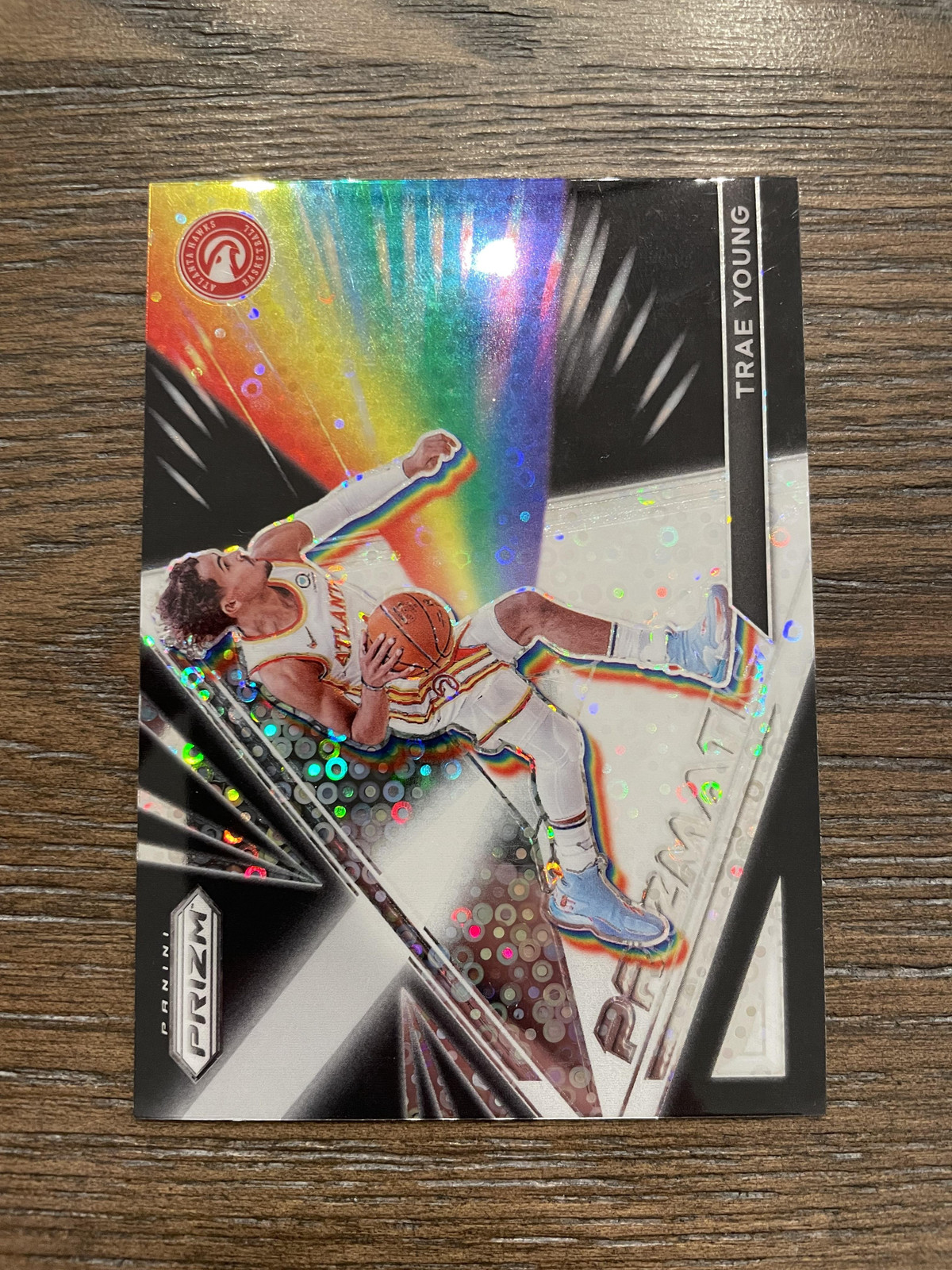 2021-22 Panini Prizm #17 Trae Young Prizmatic Fast Break