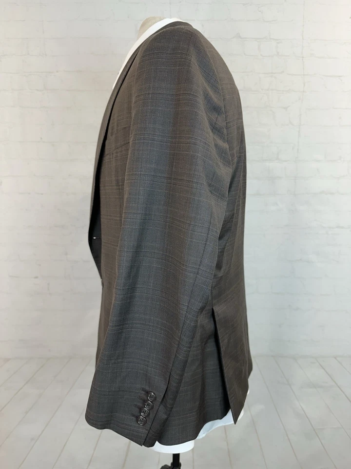Traje de lana Samuelsohn Loro Piana Canadá para hombre marrón oscuro a cuadros Super 150s 42S 38X28 Foto 3 de 4