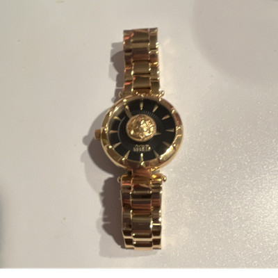 Versus by Versace Women's Gold Metal Quartz Analog Wristwatch Black Dial