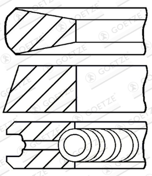 Kolbenringsatz Goetze Diamond Coated® Lkz-Ring® Goetze Engine 08-421600-10 140-image