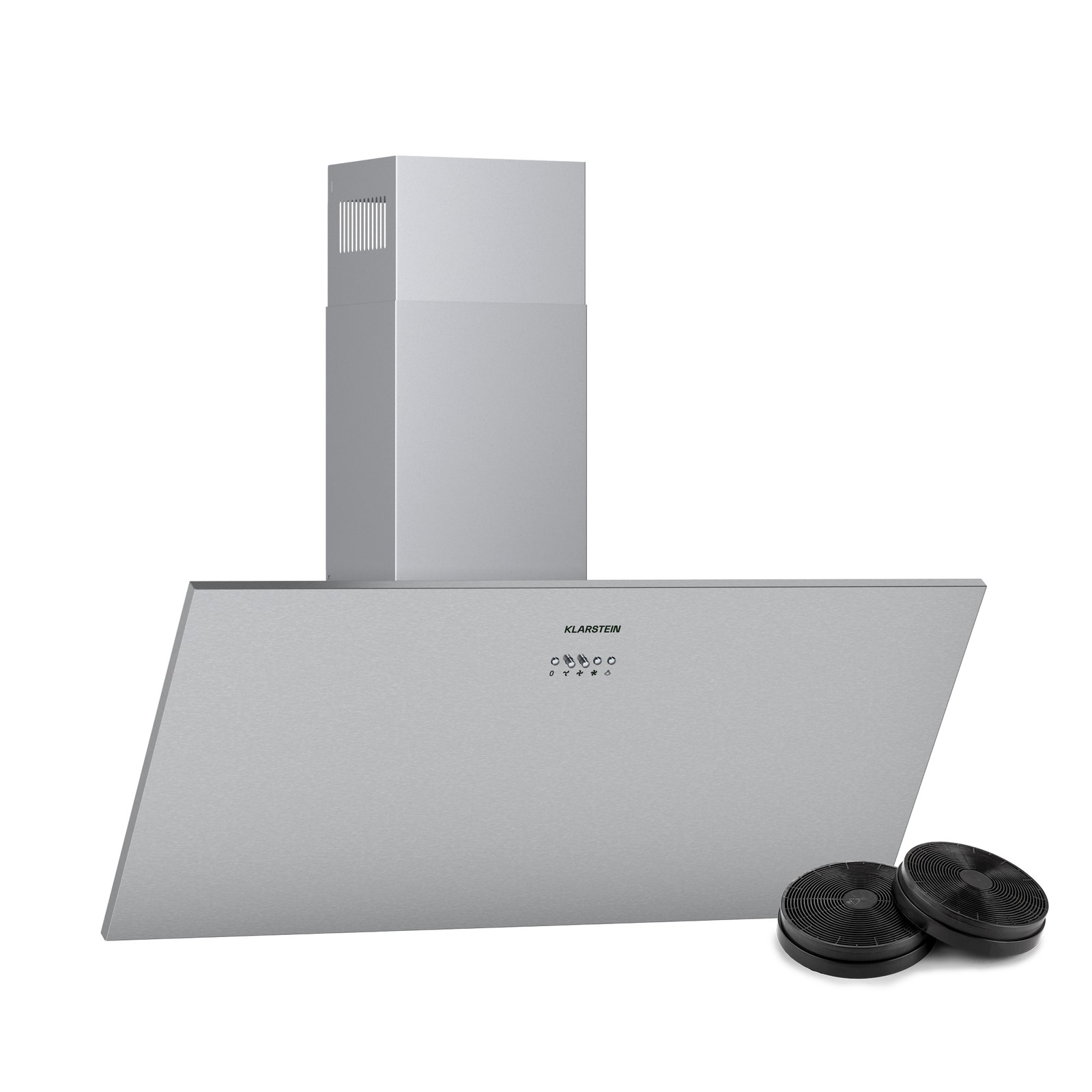 Campana extractora campana extractora campana de pared recirculación 90 cm 568 m³/h EEK A LED plata